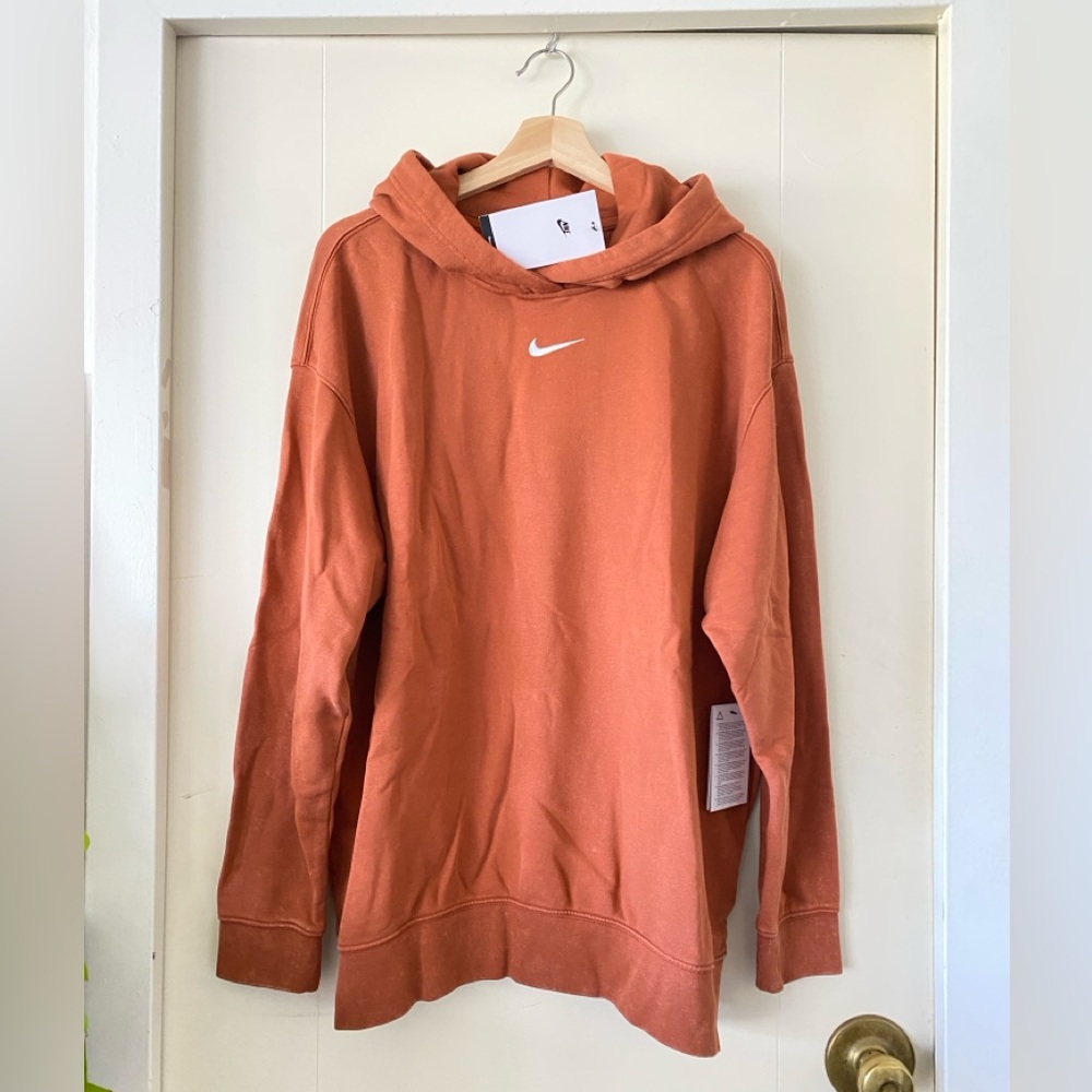 Brand New Nike white and rugged orange hoody size M